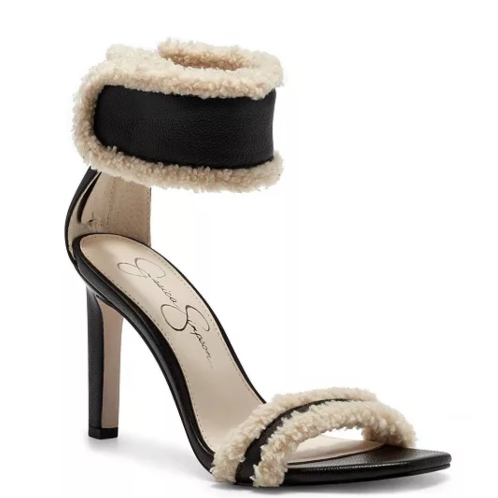 NEW Jessica Simpson Black and Cream Women's Heels SIZE 51/2 M / 36